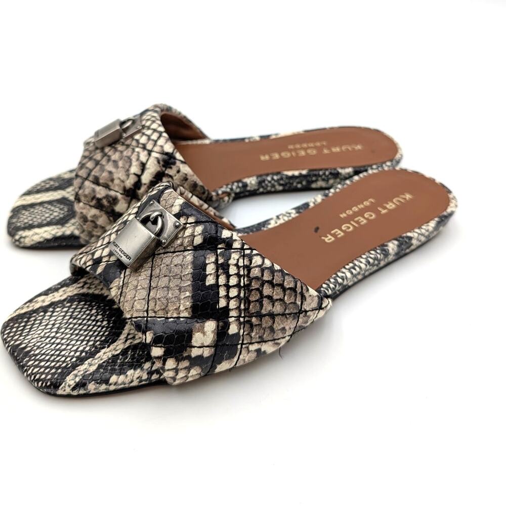Kurt Geiger London Kensington Slide Sandals Women's Snakeskin Size US7 EU37